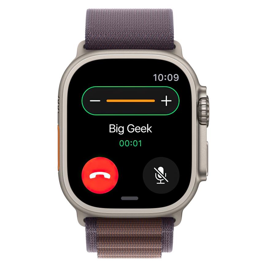 Часы Apple Watch Ultra 2, 49 мм, титан светлого цвета, ремешок Alpine цвета индиго (2023)