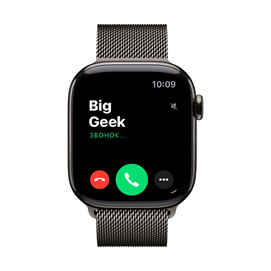 Часы Apple Watch Series 11, 42 мм, титан синевато-серого цвета, миланский сетчатый браслет
