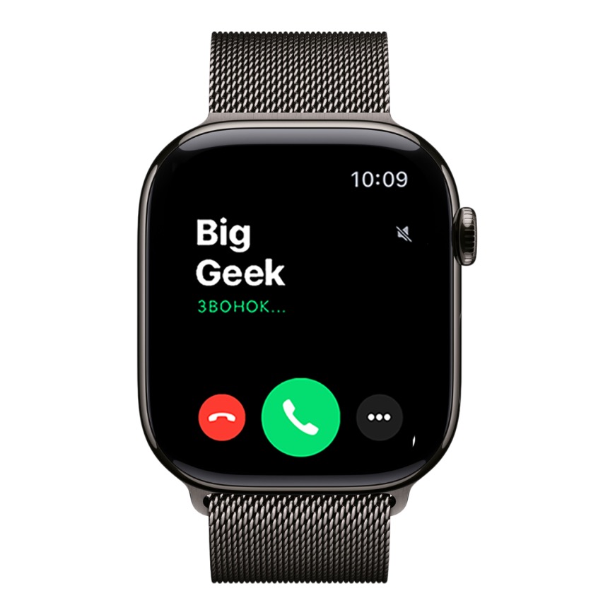 Часы Apple Watch Series 11, 46 мм, титан синевато-серого цвета, миланский сетчатый браслет