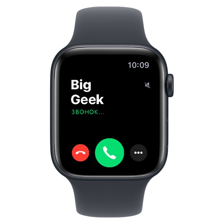 Часы Apple Watch SE 3, 44 мм, алюминий цвета «тёмная ночь», ремешок Sport Band цвета «тёмная ночь» (2025)
